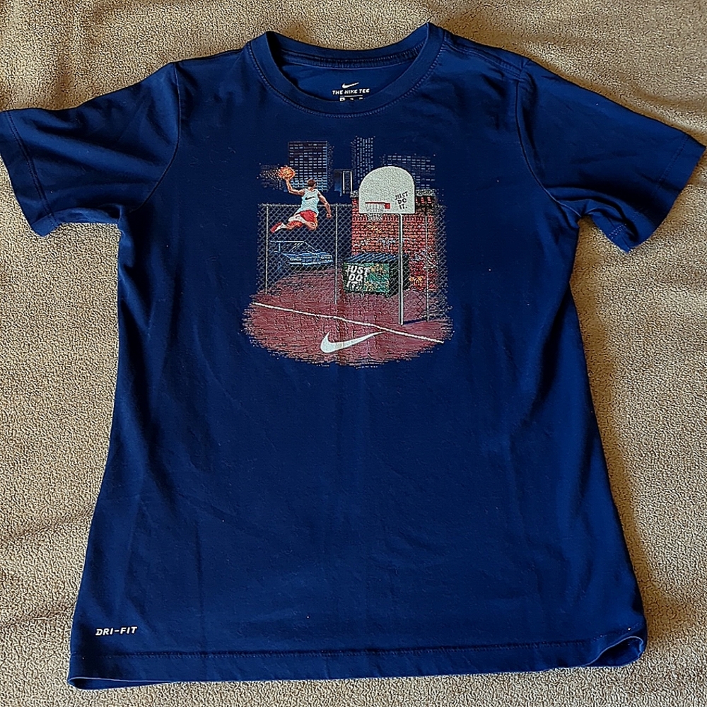 Nike Dri-Fit Blue Boys Size XL Just Do It Shirt